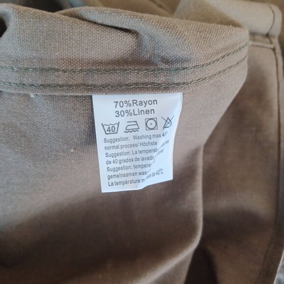 Coofandy Linen Shirt Men's Large Brown Short Sleeve - Picture 6 of 6